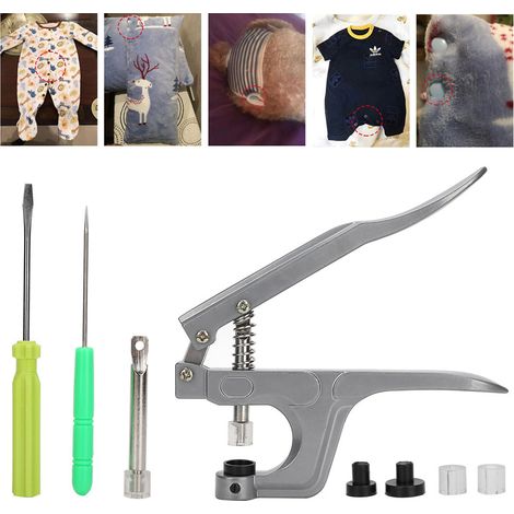 Pinces à main en aluminium pour accessoires en cuir, boutons pression plastique et résine (1/5)