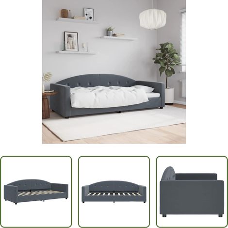Sofa - Tagesbett Dunkelgrau 90x190 cm Samt (1/5)