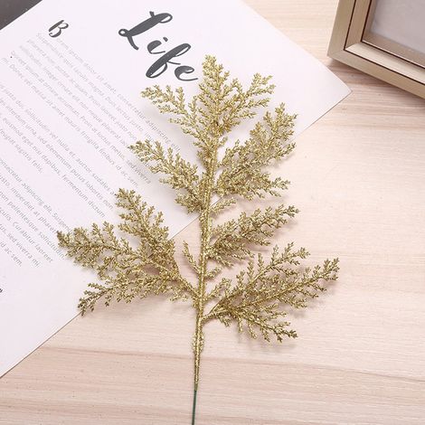 Branches et Feuilles de Pin de Plantes de Simulation, Artificiales Decorativas Para Sala Feuilles de Simulation de Noël Arrangement de Fleurs de Noël (C) (1/5)