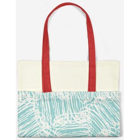 Sac Shopping Coton - Tote Bag 34 x 40 cm Ansés 30 cm Réutilisable Lavable Vert (1/4)