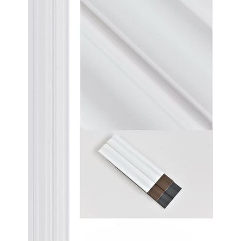 TrAdE Shop Traesio - Pannello Decorativo 3d Bianco 13x122x290 Cm Effetto Doghe Moderne In Ps - (1/4)