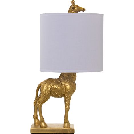 Lampe de table en résine girafe dorée, 1Xe27, Max40W non inclus 23X20X42 Cm, base: 14X8X23 Cm (1/5)