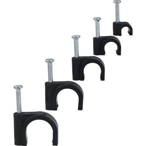 Lot de 500 serre câbles Avec fixation murale Pour organiser les fils, les câbles, la télévision et les lignes de communication (4/6/8/10/12 mm) - Noir (1/4)