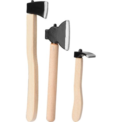 Outils de Ferme Miniatures en Métal avec Manche en Bois pour Maison de Poupée 1/12 (1/5)