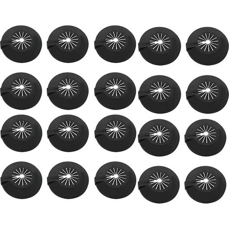 Radiator Pipe Covers, Plastic Pipe Clamps, Radiator Pipe Covers, Plastic Valve Rosette for Heating Pipes, Radiator Rosettes for 8-30 mm Water Pipes (Black) (1/4)