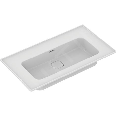 Meuble-lavabo IS Strada II, sans miroir, avec évier, 840x460x180mm, blanc (1/3)