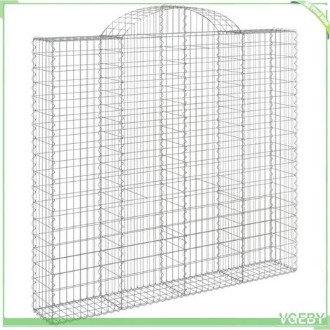 Panier de gabion arqué - FAFEICY - 153499 - 200x50x180/200 cm - fer galvanisé - Ø fil 3,5 mm (1/4)