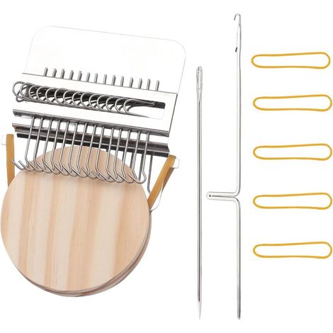 Mini Loom - Wooden Weaving Loom - 12 Hook Handicraft Tool - Portable Beginner Loom - 1 Unit (1/5)