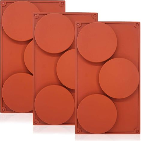 Molde redondo grande de silicona para pasteles con 3 cavidades, juego de 3 moldes antiadherentes para hornear pasteles, chocolates, jabones y manualidades de resina.