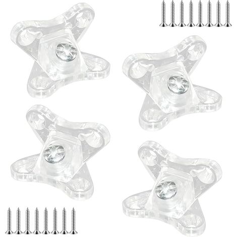 4 Pièces Support D'Angle Amovible, Équerres de Fixation pour Meubles, Connecteur D'angle Papillon, Équerres De Fixation avec Vis, Pour Étagères, Armoires (1/5)