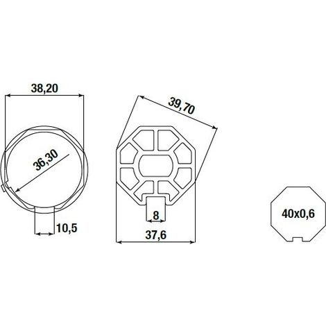 Adattatore Ottagonale Ø 40 Mm Per Tapparella ALMOT Y231