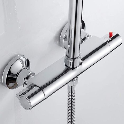 Mitigeur thermostatique de douche Ulisem, robinet de douche thermostatique mural avec bonde, mitigeur thermostatique de salle de bain, robinetterie thermostatique pour baignoire, laiton, anti-combusti (1/4)