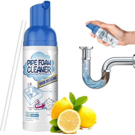 Nettoyants en Mousse pour Canalisations,Mousse Nettoyante Canalisation,Nettoyant pour Canalisations,Déodorant et Déboucheur de Tuyaux,Nettoyant en Mousse pour Tuyau de Drainage,60 ml (1/5)