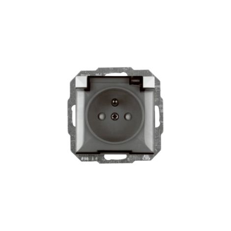 Presa singola Pearl P/T Z/U IP44 con sportello antifumo bianco - E+9000198