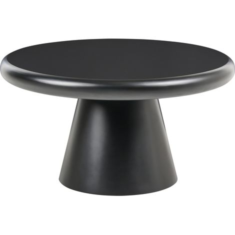 Mesa de centro redonda con base de pedestal diseño escultural estilo orgánico negro Mamawi (1/5)