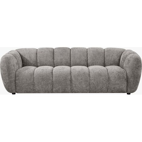 CAMILLE Canapé 3 places en tissu taupe (1/5)