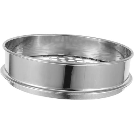 Tamis à Sol Rond 20cm en Acier Inoxydable, Maille 12mm Argenté, Design à Trous Ronds 12mm, pour Jardin Extérieur et Différents Emplacements (1/5)