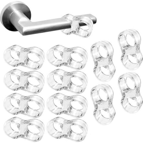 12 pièces Silicone Anti Protecteurs Poignée de porte pour poignées en PVC, pour protéger les portes et les murs de la maison, salle de bain, cuisine, chambre ou magasin transparent (1/5)