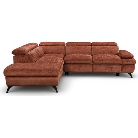 Canapé d'angle convertible avec coffre en velours chiné (1/5)