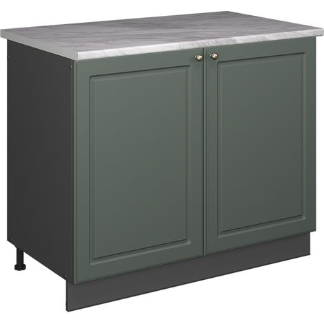 Spülenunterschrank Fame-Line, Grün-Gold Landhaus/Anthrazit, 100 cm, AP Marmor, Vicco (1/5)