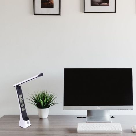 Jandei - Lámpara mesa con bateria LED 5W regulable orientable fecha tempertatura Lampara mesa