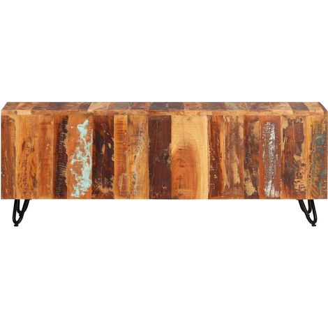 Meuble TV, Étagère TV, Meuble de Salon, 110x30x40 cm Bois massif de récupération OIB3124E (1/5)