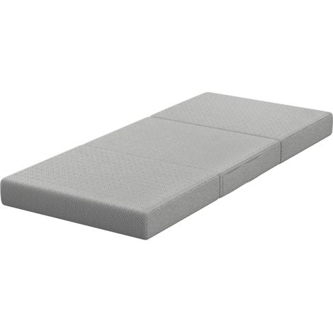 Matelas Pliable 90 x 200 cm Mousse Gel Mémoire 15 cm Matelas d'Appoint 3 Volets Housse Lavable Antidérapant pour Invités (1/5)