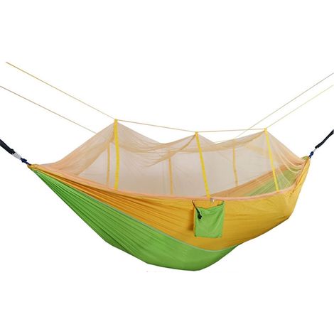 Kinder-Camping-Hängematte, Outdoor-Schaukelstuhl, tragbare Klapp-Hängematte, Baumwipfel-Hängevorrichtung, Hof-Balkon-Freizeit (gelb-grün)
