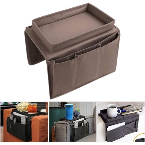 Sac de rangement pour accoudoir de canapé (marron) Oxford, pour chambre ou salon