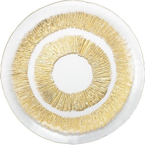 Assiette Plate Ronde en Verre Doré pour Table Collection 28x28x2.5cm - PANGIVO (1/4)