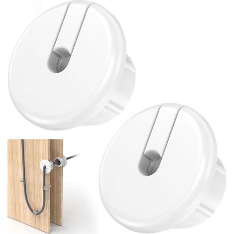 2 PCS Blanc Passe-câbles pour mur Passe-câbles mural pour câbles, Passe-câbles de passage pour câble Ethernet, Trous pour câbles de meubles (1/5)
