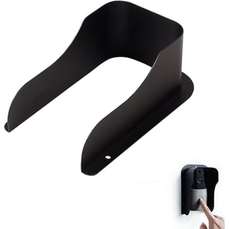 Housses de pluie pour sonnette, Boîte de Protection Solaire pour Sonnette Extérieure, Housse de Pluie pour Prise En Métal pour caméras, sonnette et interphone, Noir