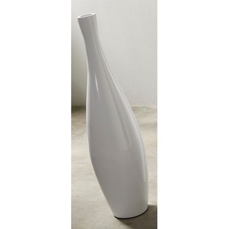Vase laqué blanc 90 cm. 25Dx90cm (1/3)