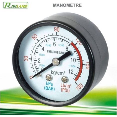 Manomètre Fileté 1/4 po M - 0,08 kg - Précision et Fiabilité - Toutes Conditions - D-Work (1/2)