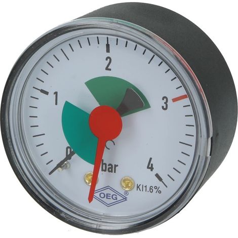 Manomètre de chauffage 1/4'' axial diam. 50 mm 0-4 bar