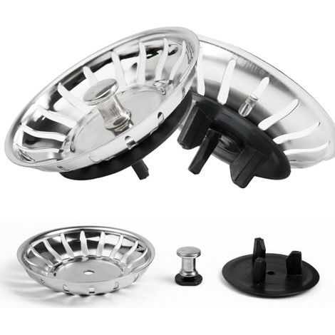2pcs Panier évier Cuisine Ø 79 mm Compatible avec Les siphons ATLANT et DOMSJÖ, Bouchon d'Évier bonde evier, Filtre Evier Cuisine