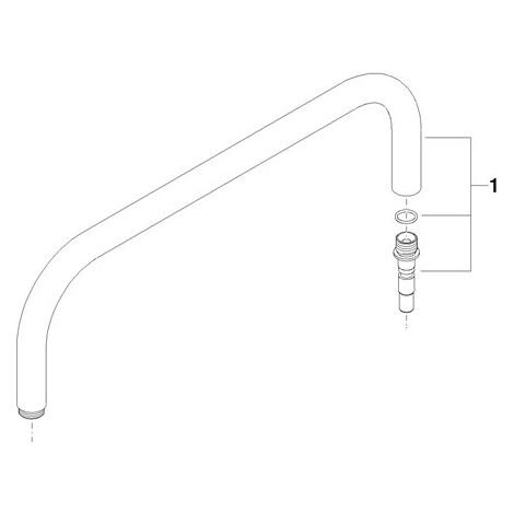 Dornbracht 90282222801-00 tuyau carré pièces détachées