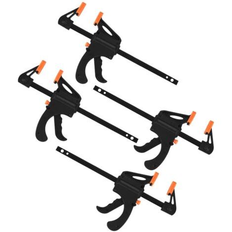 4 Pièces Serres-joints à Une Main, Pince à Barre à Cliquet, Rapide à Cliquet à Libération, Clamp Barre de Fixation pour Bois, Collier Serrage Plastique - 4 Pouces