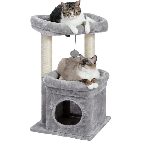 Arbre a Chat 60 cm avec 1 Condo Spacieux 1 Grand Perchoir, Gris (1/5)