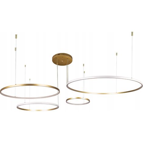 Suspension LED Ring, lustre Ring, doré, télécommande (1/3)