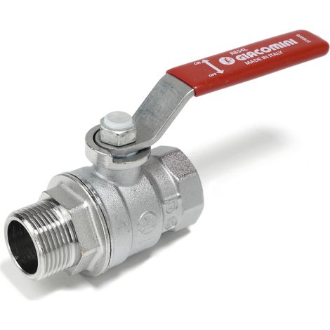 Válvula de esfera cromada con conexión hembra-macho Giacomini R854L  1 1/4"