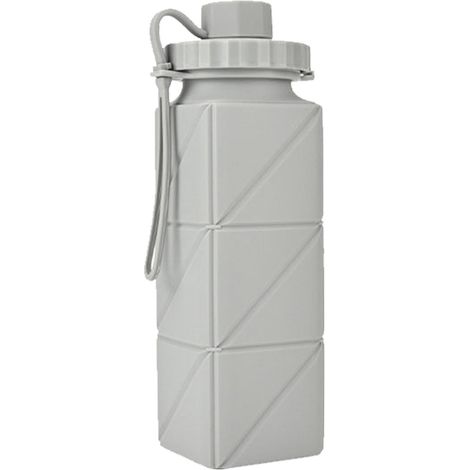 Gourde de voyage pliable en silicone - Gourde carrée de 600 ml Mug de voyage portable, étanche et réutilisable (1/5)