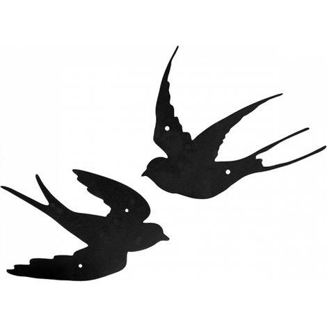 Hirondelle murales en métal - lot de 2