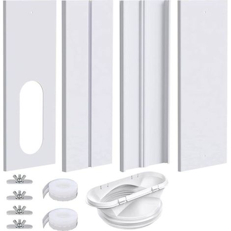 Kit de FenêTre pour Climatiseur Portable avec Coupleur 2 en 1, éVent de FenêTre AC Universel pour Tuyau de 5,1 Pouces/5,9 Pouces de DiamèTre