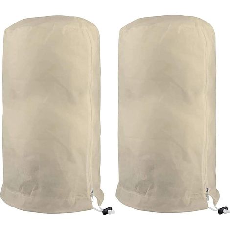 Housse de Protection pour Plantes d'Hiver, Housse d’Hivernage pour Plantes de Jardin Réutilisable,Housse Hivernage Plante avec Fermeture Éclair et Cordon de Serrage (60×80cm,Beige×2) (1/5)