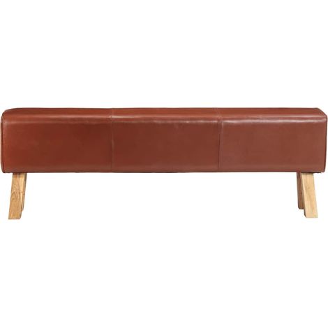 Banc saut de cheval 160 cm Marron Cuir véritable et bois acacia CFW811812 (1/5)