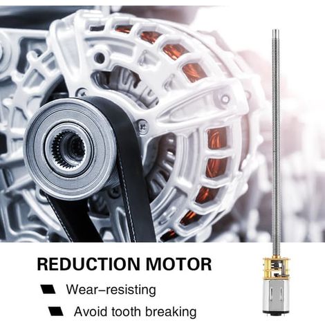 Motoréducteur 6/12 V N20, arbre long M4 x 100 mm, 12 V 300 tr/min, réducteur à couple élevé (1/5)