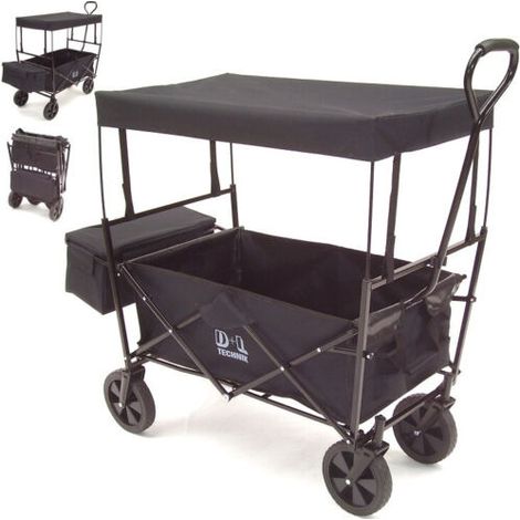 faltbarer Bollerwagen Strandwagen Gerätewagen Kinderwagen Handwagen 56600 schwarz (1/5)