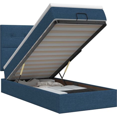 Letto ottomano con materasso Blu 90 x 200 cm Tessuto vidaXL (1/5)