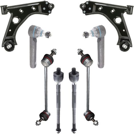 KIT BRACCIO OSCILLANTE 8 PEZZI COMPATIBILE CON OPEL CORSA E (X15) 1.3 CDTI (08, 68) / Kit Sospensione Completo OE/OEM / Bracci Oscillanti + Testine Sterzo / Sostituzione Diretta OEM